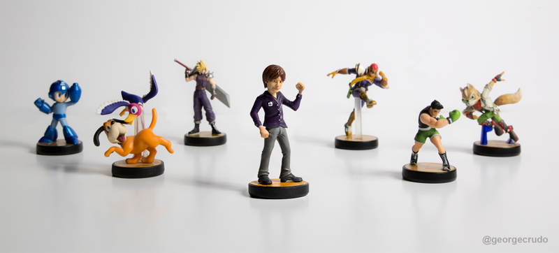 The final product alongside other Amiibo for scale.